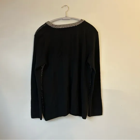 Tory Burch merino wool black studded sweater