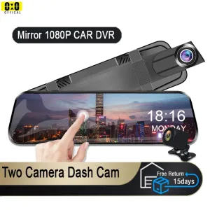 Touch Screen Mirror Dash Cam with Front & Rear Camera