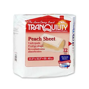 Tranquility Peach Sheet Underpads, Size 21 x 32, Case/96 (8 bags of 12)