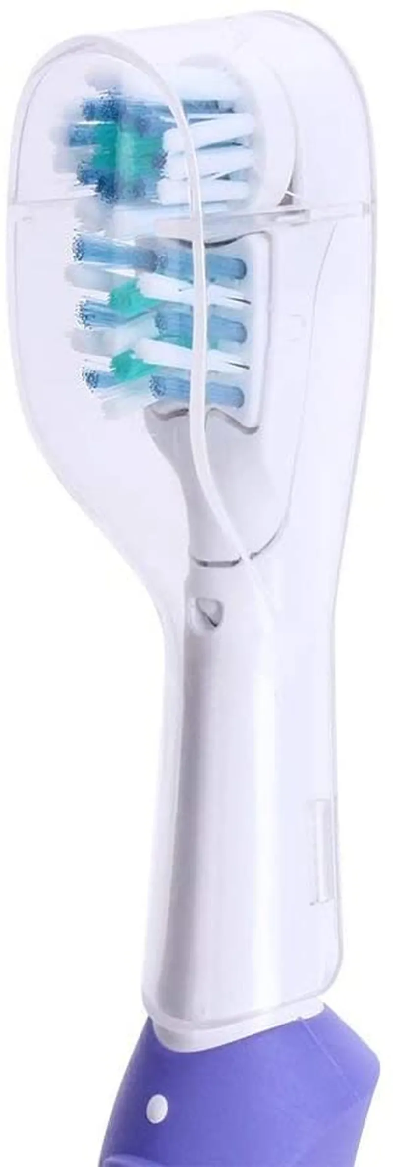 Travel Electric Toothbrush Heads Cover Plastic Protective Cap Case Compatible with Oral-B Long Dual-Heads Replacement Tooth Brush Heads(6 Pack) Clear