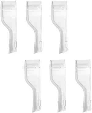 Travel Electric Toothbrush Heads Cover Plastic Protective Cap Case Compatible with Oral-B Long Dual-Heads Replacement Tooth Brush Heads(6 Pack) Clear