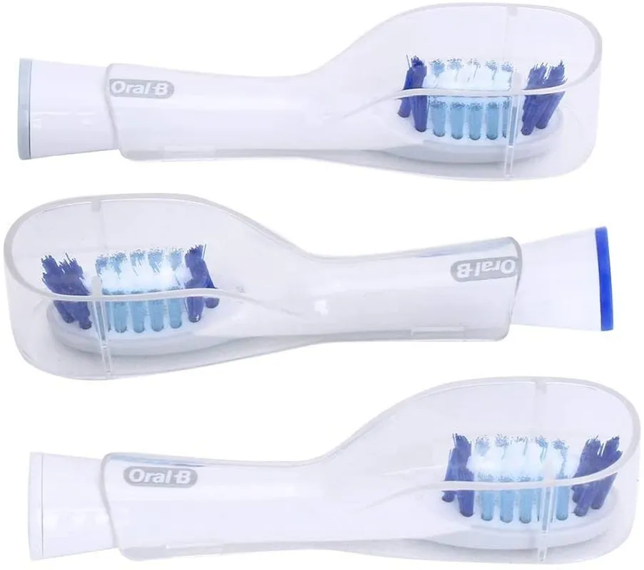 Travel Electric Toothbrush Heads Cover Plastic Protective Cap Case Compatible with Oral-B Long Dual-Heads Replacement Tooth Brush Heads(6 Pack) Clear