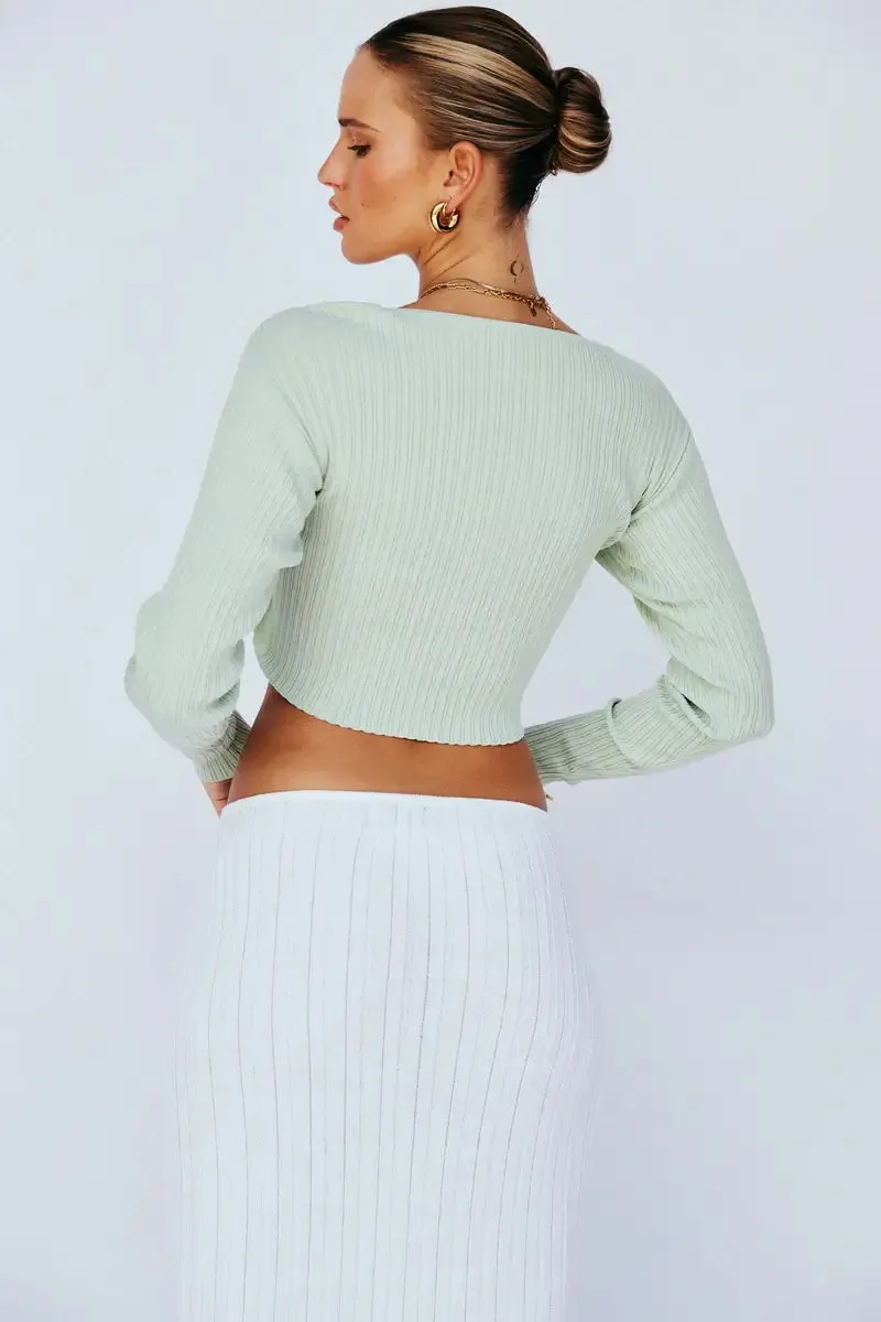 Twist Rib Top - Sage