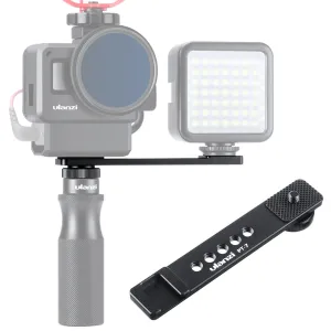 ULANZI PT-7 Cold Shoe Stand Bracket Vlogging Microphone Extension Plate with 1/4'' Tripod Screw for iPhone GoPro Sony  black