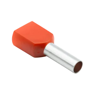 Unicrimp QDBFR4 Double Bootlace Ferrule 4mm Orange (100 Pack)