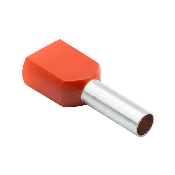 Unicrimp QDBFR4 Double Bootlace Ferrule 4mm Orange (100 Pack)