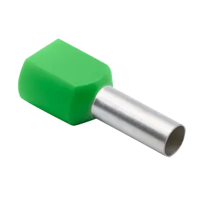 Unicrimp QDBFR6 Double Bootlace Ferrule 6mm Green (100 Pack)