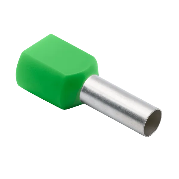 Unicrimp QDBFR6 Double Bootlace Ferrule 6mm Green (100 Pack)
