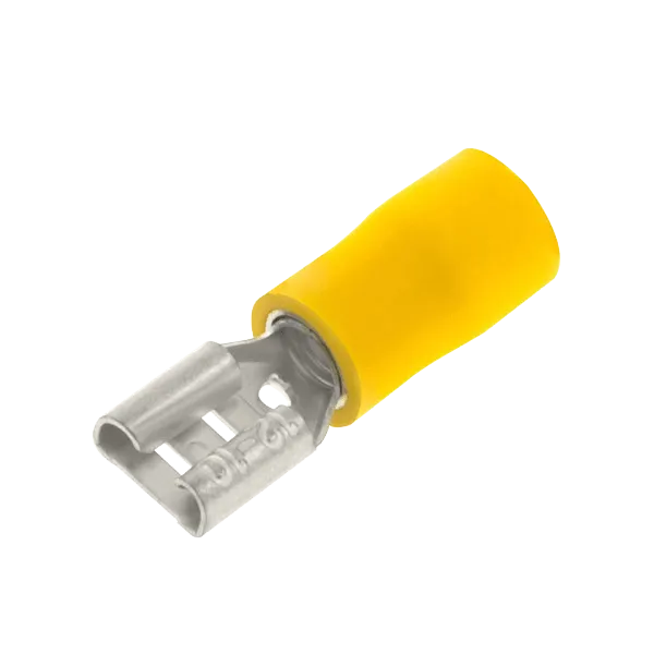 Unicrimp QYPO63F Yellow Female Push On 6.3mm (100 Pack)