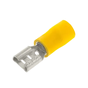 Unicrimp QYPO63F Yellow Female Push On 6.3mm (100 Pack)