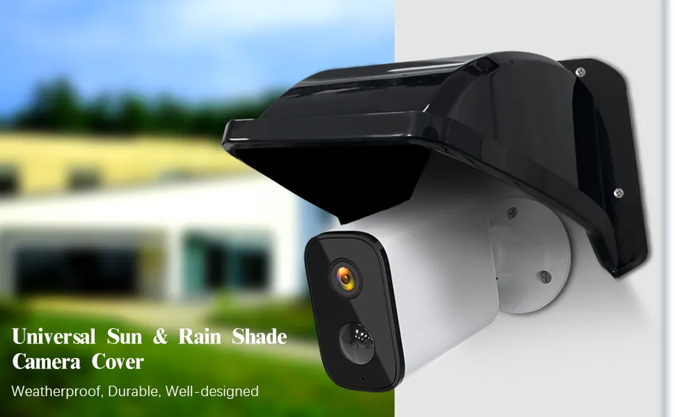 Universal Security Camera Sun Rain Cover Shield, Universal Security Camera Sun Rain Cover Shield, Protective Roof for Dome/Bullet Outdoor Camera