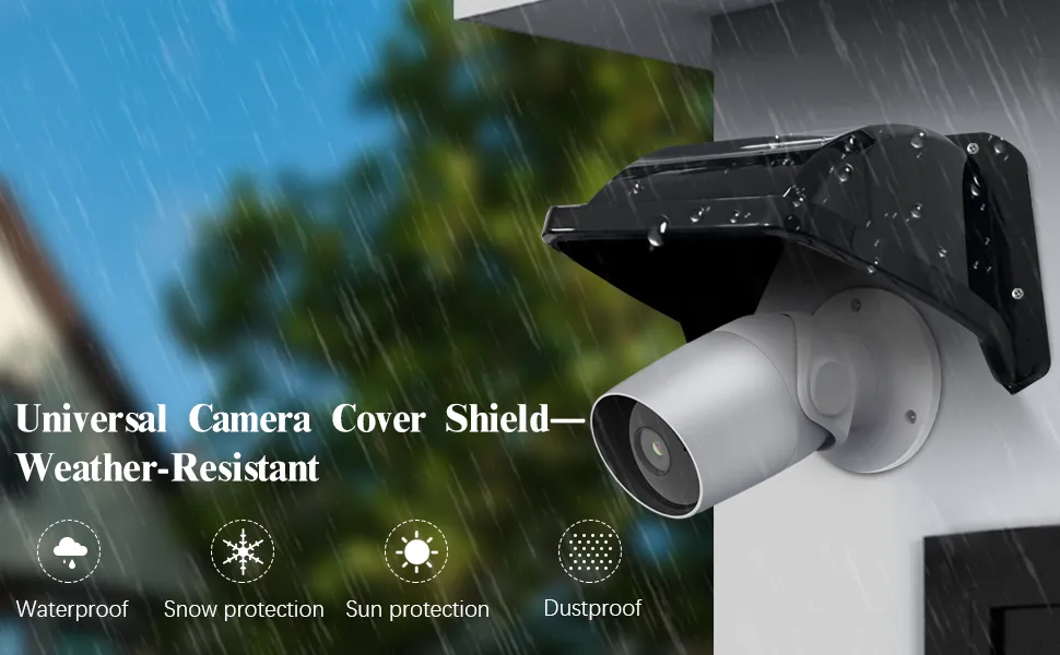Universal Security Camera Sun Rain Cover Shield, Universal Security Camera Sun Rain Cover Shield, Protective Roof for Dome/Bullet Outdoor Camera