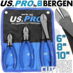 US PRO 3PCS SIDE CUTTING PLIERS