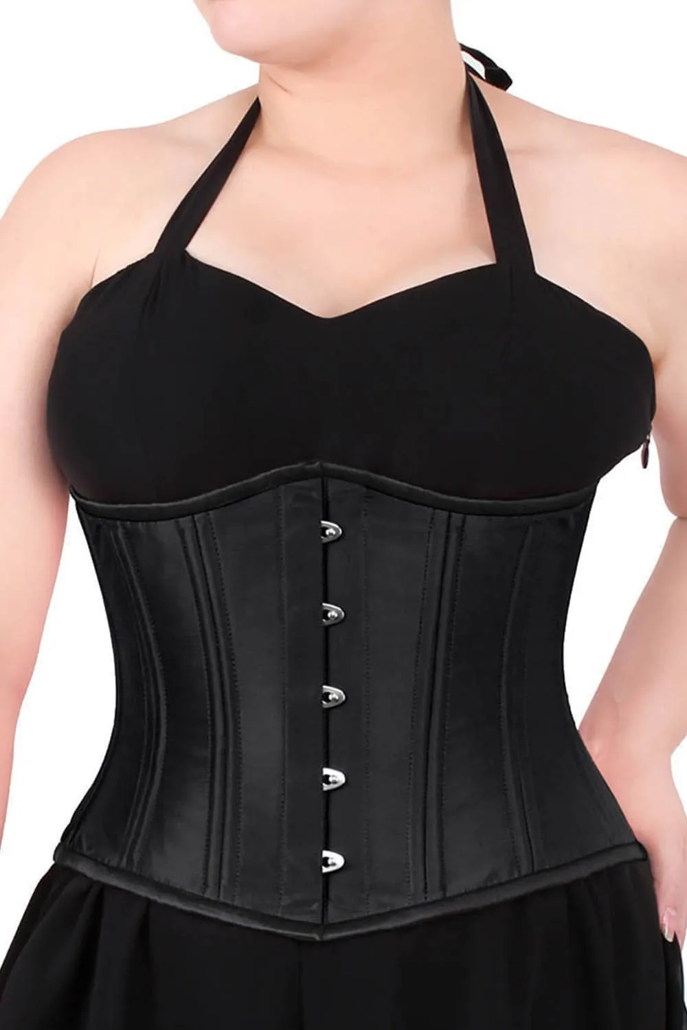 VG-19005 - Black Taffeta Waist Training Corset