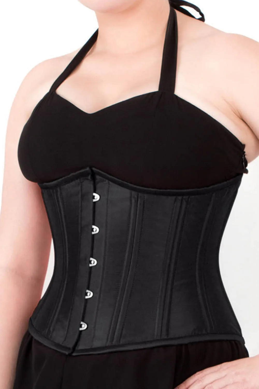 VG-19005 - Black Taffeta Waist Training Corset