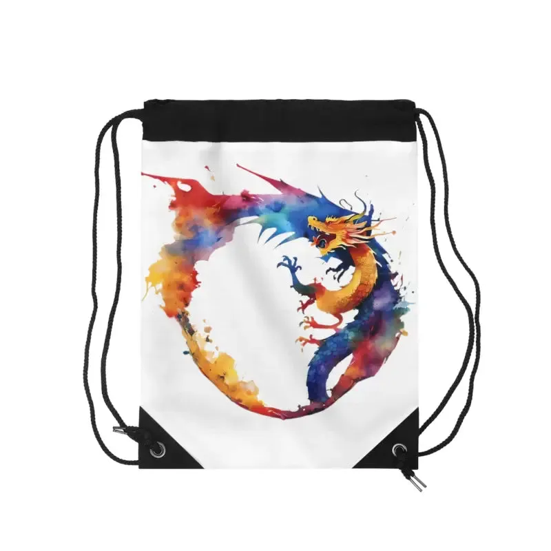Vibrant Paint Splashes Stylish Drawstring Bag