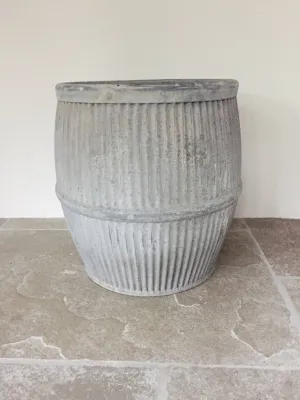 Vintage Galvanized Dolly Tub Planter