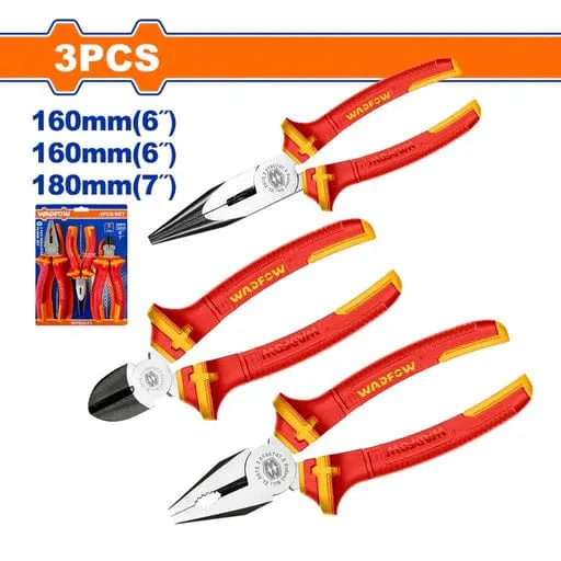 Wadfow 3 Pieces Insulated Plier Set - WPS0633
