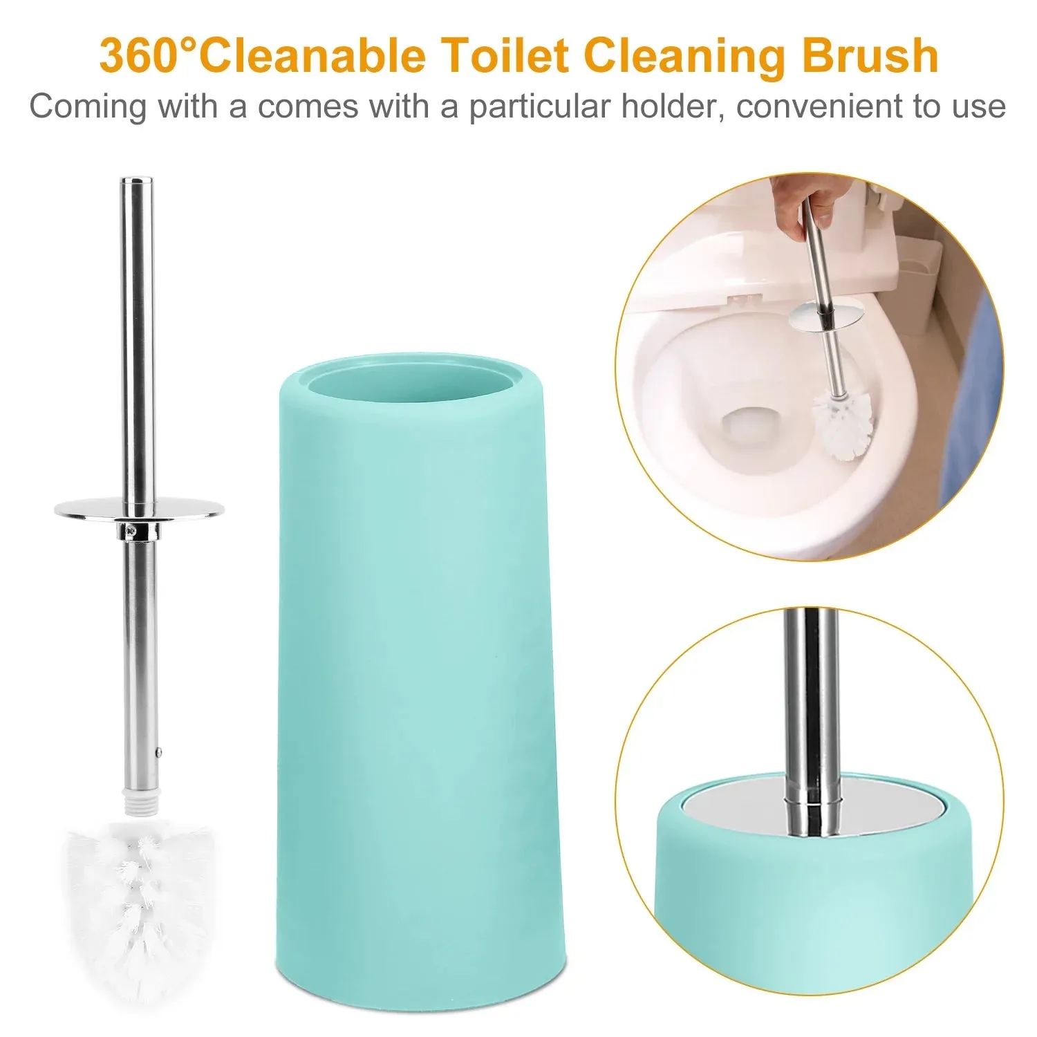 Waterproof 6-Piece Polypropylene Bathroom Accessory Set, Aqua