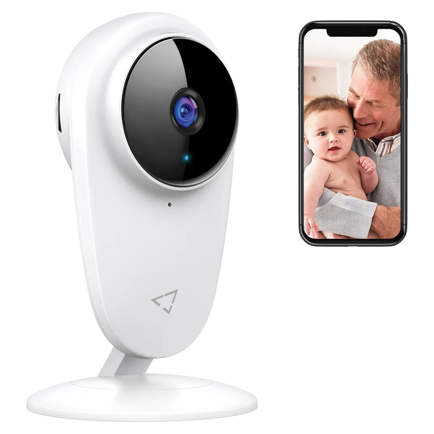 WiFi Baby Monitor 1080P Smart Home Security Camera with Color Night Vision White