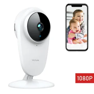 WiFi Baby Monitor 1080P Smart Home Security Camera with Color Night Vision White