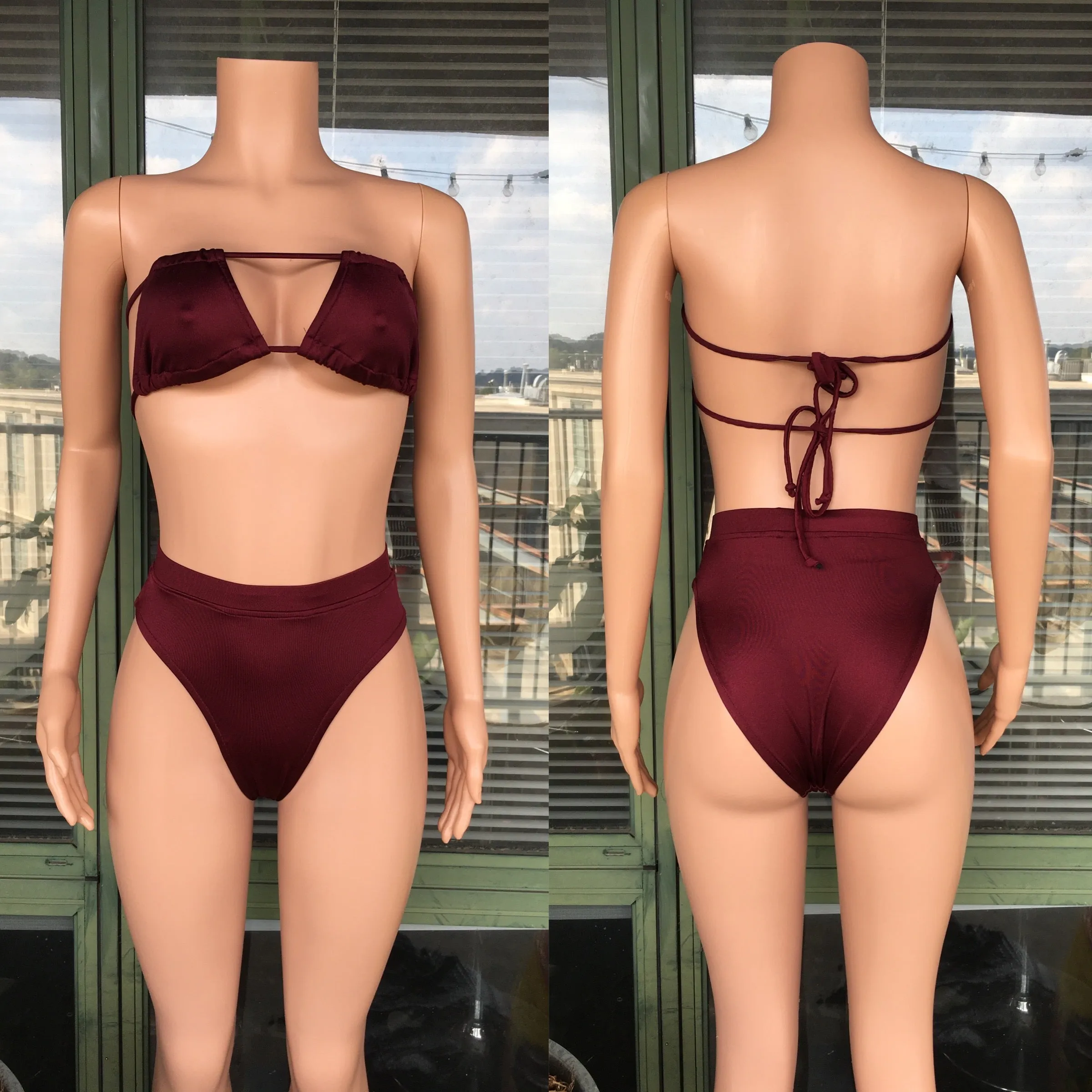 Wine convertible bikini   XS