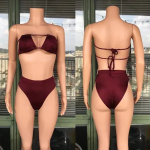 Wine convertible bikini   XS