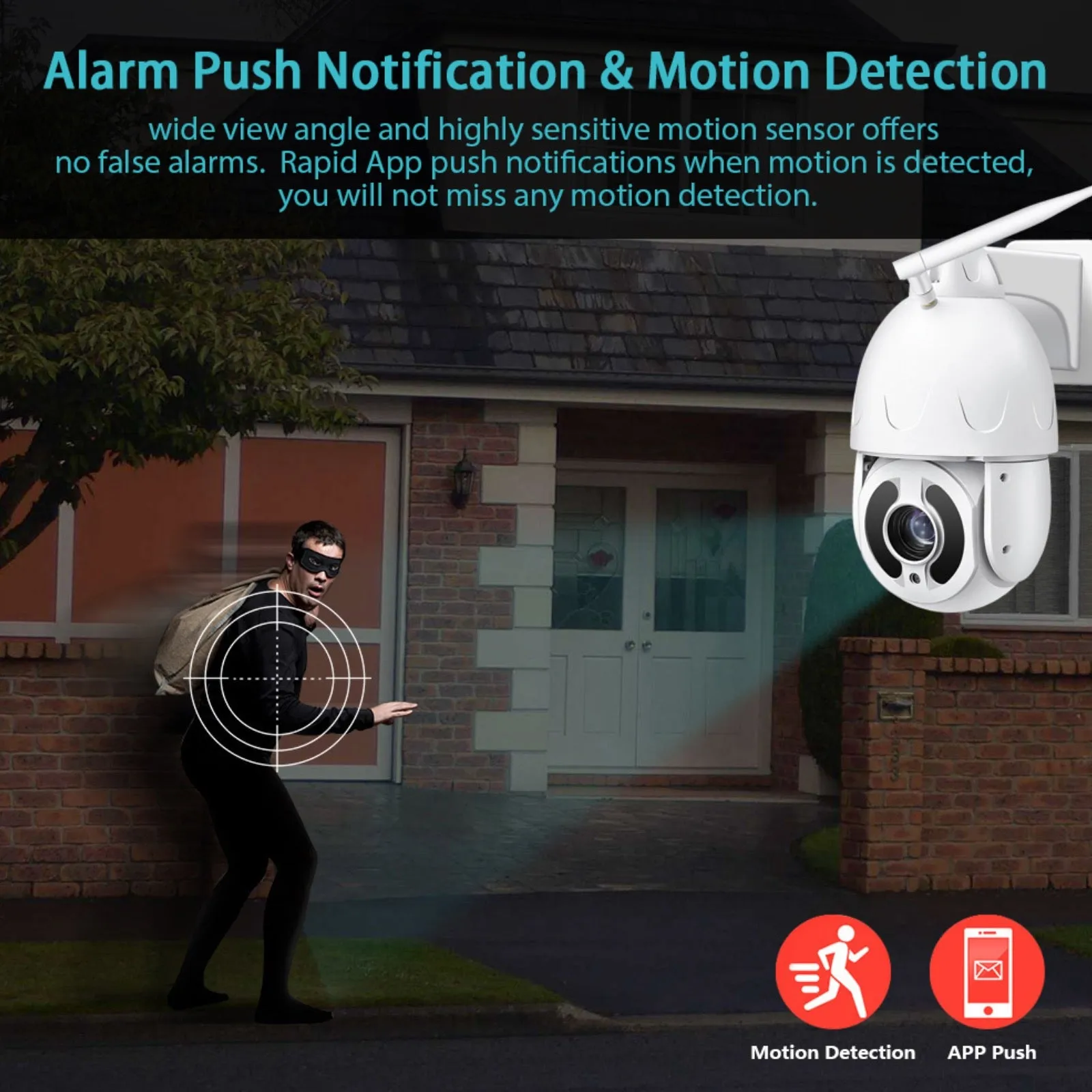 Wireless 4G PTZ Dome Camera 30x Optical Zoom 355º Pan 90º Tilt & 80m Night Vision