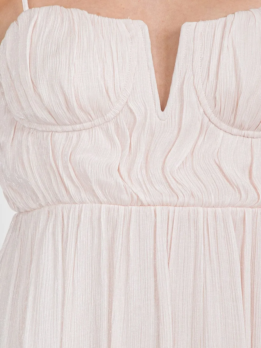 WOMEN'S SLEEVELESS ELASTIC WAIST V-NECK MIDI DRESS