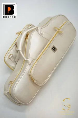 Wooden Curved Alto saxophone case  PearizedSilver - Royal Style - W700CTLPS