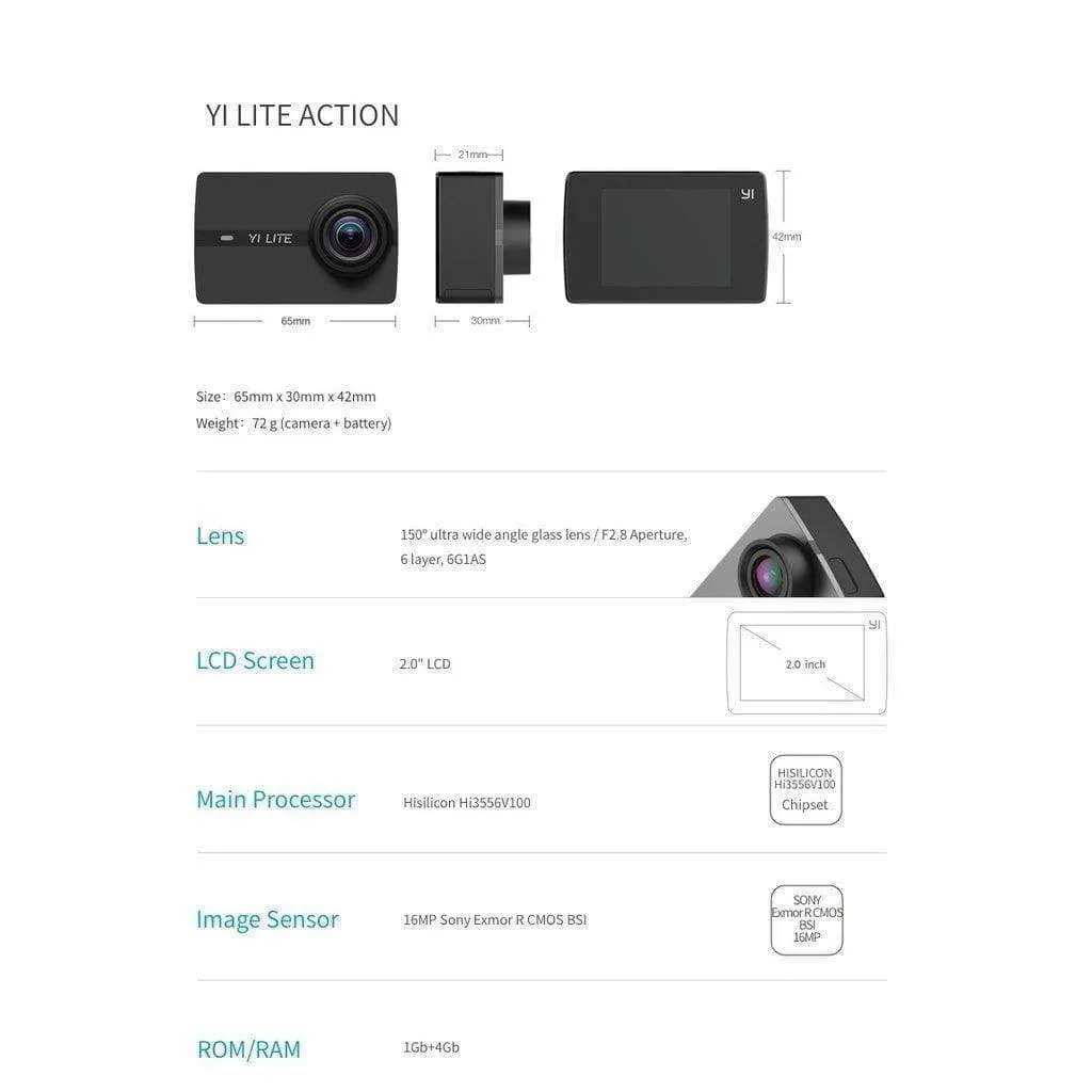 YI Lite Action Camera