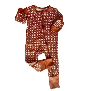 Zip Up Footie | Texas Orange