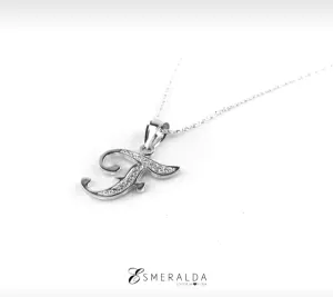 Zirconia Studded Letter Necklace